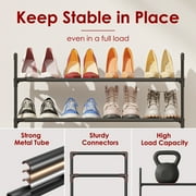 Sakugi 3-Tier Shoe Rack, Sturdy Shoe Organizer, Shoe Shelf Holds up to 16 Pairs of Shoes, Assembled Length, 28 in