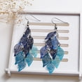 thumbnail image 5 of SmartBy Lady Colorful Multi Layers Hollow Leaf Elegant Hook Earrings Jewelry Decor, 5 of 8