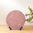 thumbnail image 6 of Daiia Rose Gold Glitter Printed Pattern Ceramic Plate Dinner Plates Bone China Decorative Plates with Display Stand Art Ceramic Ornaments for Wall Hanging Decoration-7in, 6 of 6