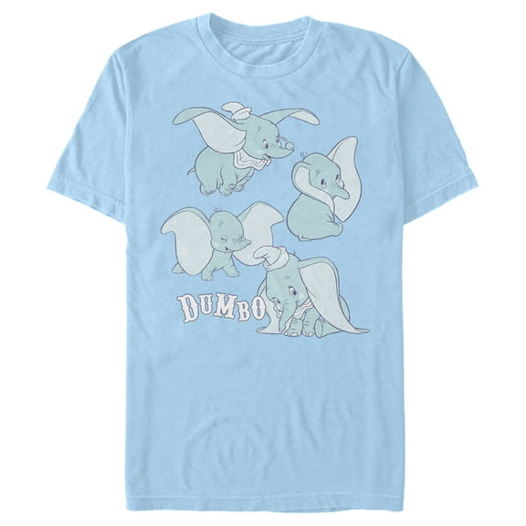 Men's Dumbo Silly Faces Graphic Tee Light Blue Medium