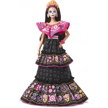 product image of Barbie 2021 Dia De Muertos Doll (11.5-In) Wearing Embroidered Dress & Calavera Face Paint