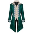 thumbnail image 1 of Penkiiy Manteau Queue d'Hirondelle pour Hommes Liquidation Manteau Patchwork Col Rabattu Manches Longues Imprimé Vintage Manteau Queue d'Hirondelle Vert, 1 of 9