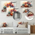 thumbnail image 4 of Designart "Fire Guitar Dry Watercolor painting III" Music Metal Wall Art, 4 of 5