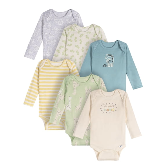 Onesies Brand Baby Neutral 6pc Bodysuits, Sizes (0-3 Months - 12 Months)