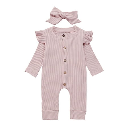 

SALEZONE Newborn Baby Girl Boy 2PCS Clothes Set Knitted Romper Jumpsuit Outfits