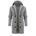 thumbnail image 1 of IROINNID Men's Cardigan Long Sleeve Solid Color Casual Autumn And Winter Wool Line Horn Button Coat, 1 of 5