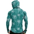 thumbnail image 4 of GrmtClth Sun Shirts for Men with Hood Long Sleeve Sun Protection Shirts Fishing Hiking Swimming Running Camo Rash Guard Lightweight Moisture Wicking Shirts SPF Hooded with Mask Green M, 4 of 6