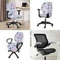 thumbnail image 2 of FKELYI Floral Blue Butterfly Print Soft Office Chair Slipcover Anti-Dust Removable Computer Chair Slipcovers with 2 Pcs Arm Rest Covers Furniture Protector, 4 Pcs Set, 2 of 7