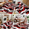 thumbnail image 6 of Red Gray Stripes Area Rugs 3x5 ft Abstract Art Modern Geometric Curve Washable Rug Non Slip Indoor Carpet Absorbent Floor Mat for Living Room Bedroom Dining Room, 6 of 9