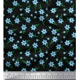 thumbnail image 1 of Soimoi Cotton Duck Fabric Leaves & Periwinkle Floral Printed Fabric 1 Yard 42 Inch Wide, 1 of 3