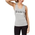 thumbnail image 1 of Material Girl Womens Babes Do It Better Tank Top, Grey, X-Large, 1 of 1