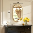 thumbnail image 5 of Lumora 17"x30" Oval Bathroom Wall Mirror Vanity Mirror with Aluminum Alloy Frame, Gold, 5 of 6