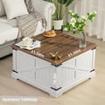 thumbnail image 4 of Joaxswe Farmhouse Lift Top and Storage Wood Coffee Table, White, 4 of 6