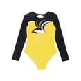 thumbnail image 5 of YiZYiF Kids Girls Rhythmic Gymnastics Jumpsuit Long Sleeve Ballet Dance Leotard Shiny Rhinestones Metallic Bodysuit Yellow 12, 5 of 7