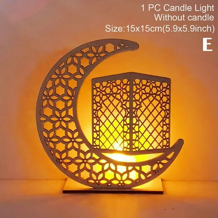 

DIY Wooden Moon Candle Light Lamp Pendant Eid Mubarak Ramadan Decor For Home Living Room Ornament
