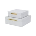 thumbnail image 2 of Lusan Square Decorative Box Set - White Faux Snakeskin, 2 of 2