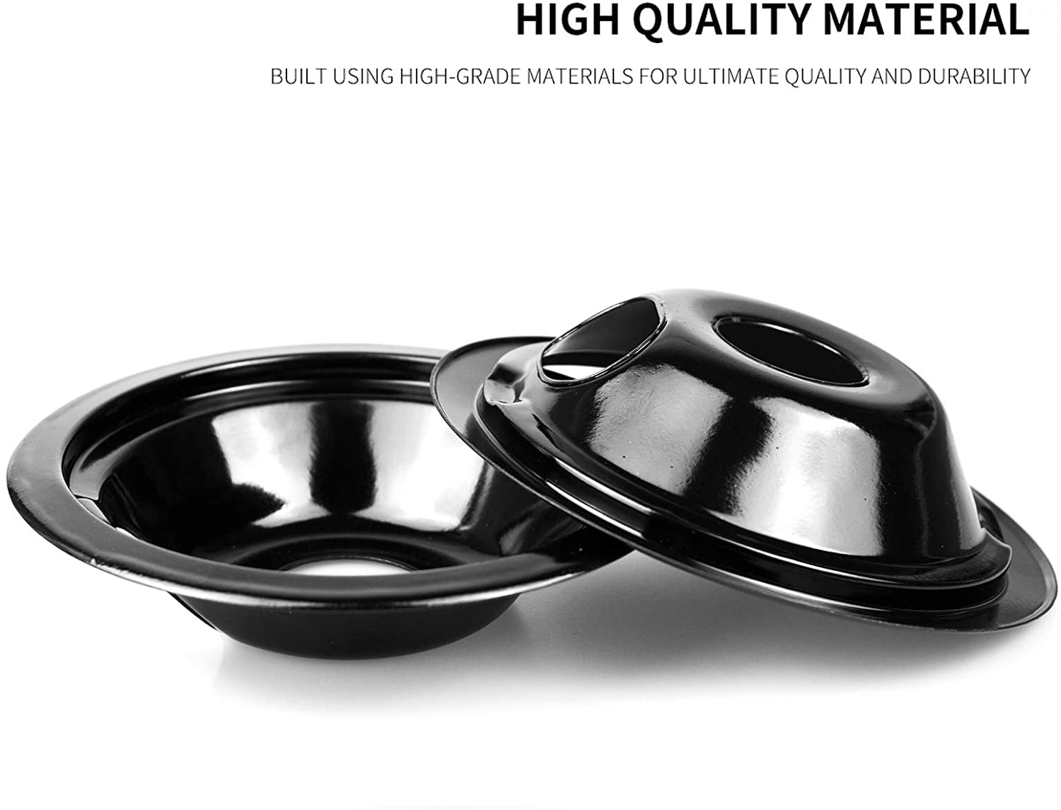 "Beaquicy Porcelain Burner Drip Pans Set Fits GE/Hotpoint Electric Range (8"" & 6"")"