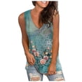 thumbnail image 3 of Women Tank Tennis Tops for Women Casual Loose V Neck T Shirt Summer Fashion Camisole Tennis Top Comfortable Everyday Wear Light Blue XL, 3 of 6