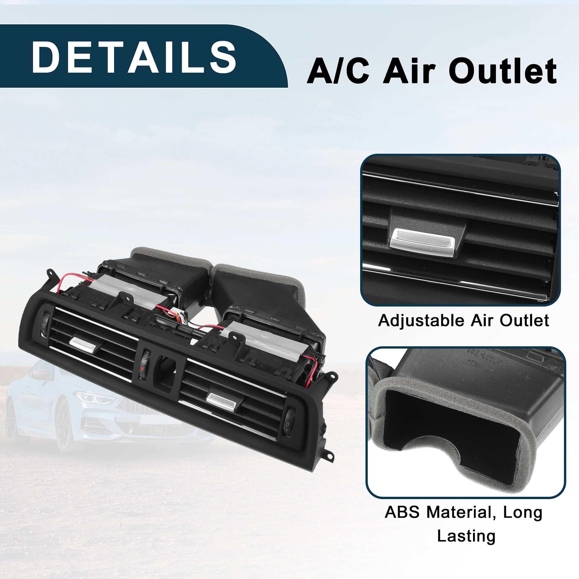 Unique Bargains Air Vent Panel for BMW 528i 2011-2016 Air Conditioning Grille Black