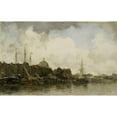 thumbnail image 2 of Jacob Maris 14x11 Black Ornate Wood Framed Double Matted Museum Art Print Titled: Townscape with a Domed Church (C. 1872 - C. 1875), 2 of 5