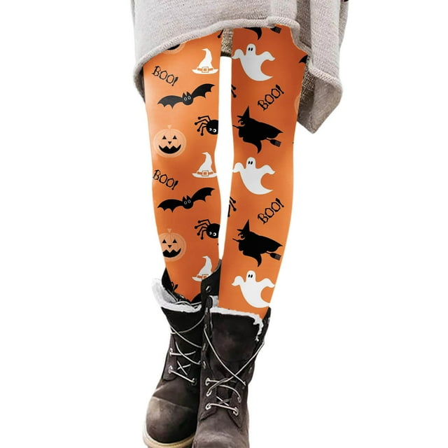 Gibobby Leggings con bolsillos dama Leggings con estampado Halloween para mujer Leggings elásticos pantalones casuales botas pantalones(Amarillo, XXL)