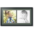 thumbnail image 1 of ArtToFrames Collage Photo Picture Frame with 2 - 13x13" Openings, Framed in Black with Forest Green and Black Mats (CDM-3926-40), 1 of 1