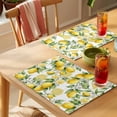 thumbnail image 4 of Summer Lemon Flower Placemats Set of 6, Country Vintage Watercolor White Floral Non-Slip Place Mats Washable Table Mats for Kitchen Dining Table Decorations Indoor/Outdoor, 4 of 9