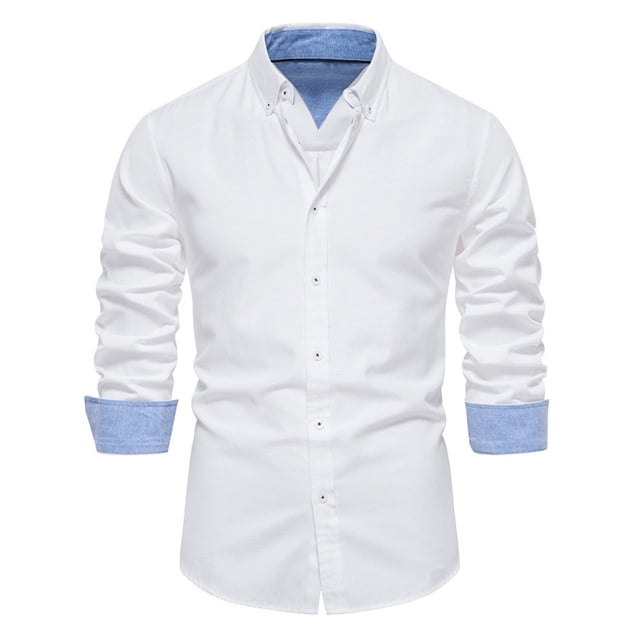 GigrtiJin Chemise Décontractée pour Hommes, Couleur Unie, Mode, Manches Longues, Ajustée, Extensible, Boutonnée, Formelle