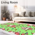 thumbnail image 2 of ODIKA 8'x10' Machine Washable Non-Slip Area Rug, Supernatural Quick Dry featuring Lovable Goblin Motifs High Traffic Rug with Pad, Green, 725617, 2 of 8