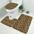 thumbnail image 2 of Brown and Black Leopard Print Bathroom Rugs Sets 3 Piece,Toilet Cover Set,Absorbent Non Slip Bathroom Mats Sets with U-Shaped Contour Rug Toilet Rug Set, 2 of 5
