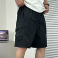 thumbnail image 6 of HAiming Men's Hiking Cargo Shorts Drawstring Elastic Waist Loose Casual Outdoor Work Shorts with Multi-pocket, 6 of 7