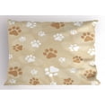 thumbnail image 2 of Ambesonne Earth Tones Pillow Sham, Dog Pet Paws, 26" X 20", Pale Caramel White Beige, 2 of 2