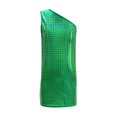 thumbnail image 4 of NinXxx Square Sequin Print Sleeveless Asymmetric Hem Halloween Party Dress Green 13-14Years, 4 of 4