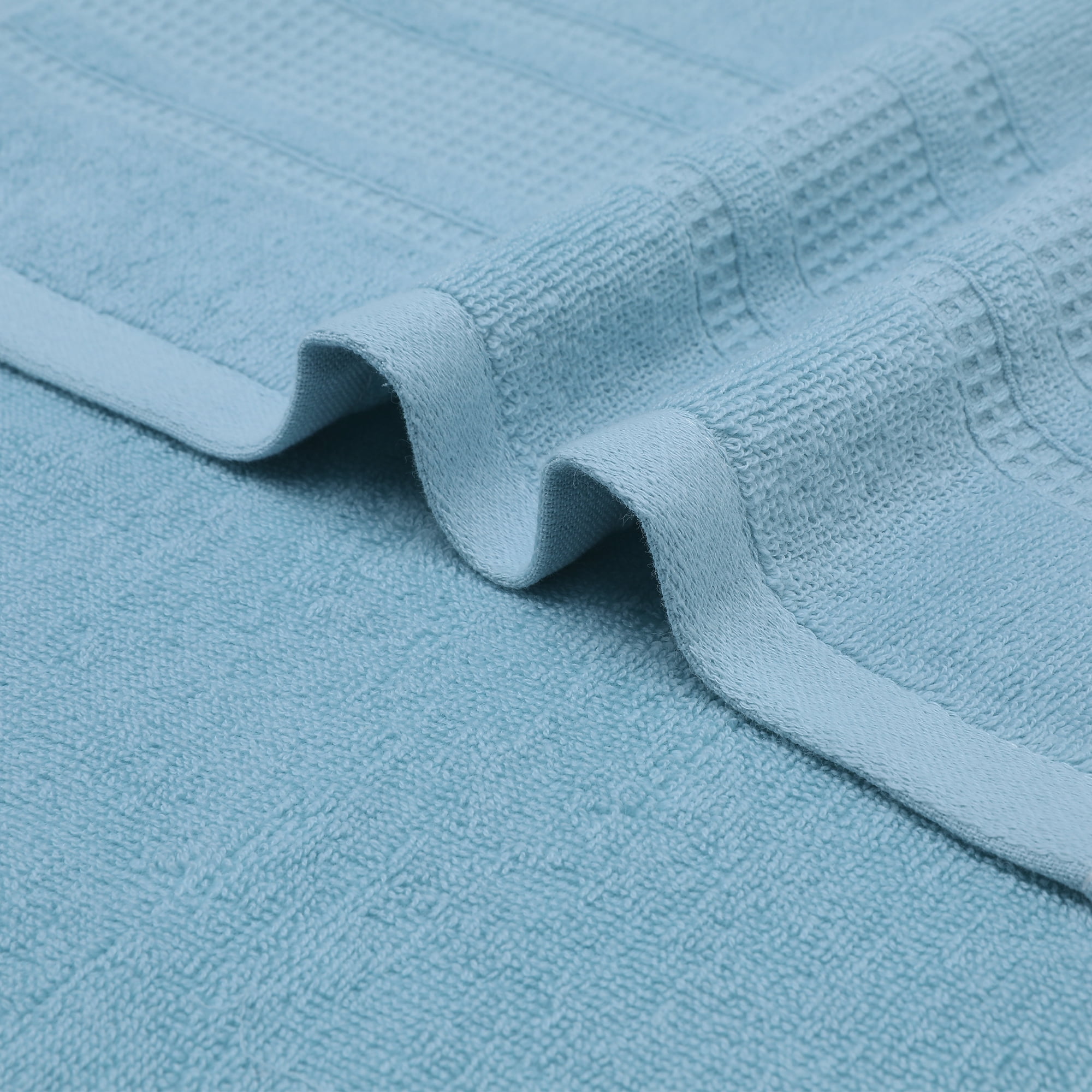 Unique Bargains 3 Pcs Solid Soft Hand Towels Light Blue/Grey 13" x 29"/6" x 15"
