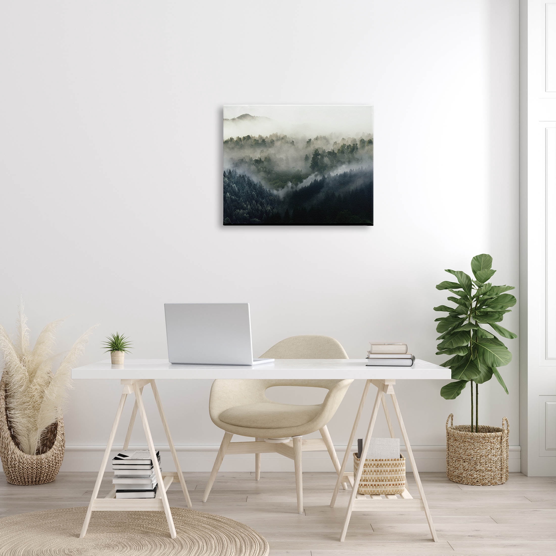 Stupell Industries Foggy Green Mountain Peaks Photograph Gallery Wrapped Canvas Print Wall Art, Design by Ziwei Li