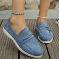 thumbnail image 6 of Blue Ladies Fashion Solid Color Shallow Mouth Loafers For Spring Casual Outdoor Indoor Comfort Footwear With Slip-On Design And Lightweight Construction, 6 of 9