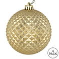 thumbnail image 4 of Vickerman 6" Champagne Durian Glitter Ball Ornament, 4 per Bag, 4 of 4