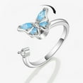 thumbnail image 1 of enjoywould Finger Ring Geometric Charming Niche Electroplating Opening Decoration Unfading Rotatable Butterfly Open Ring Women Jewelry, 1 of 4