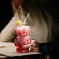 thumbnail image 3 of Copa de cristal con forma de oso y pajita, copa de cóctel, copa de vino, copa para beber bebidas, 3 of 8