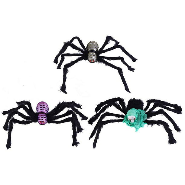 Broma de juguete de araña 3 piezas decoraciones de Halloween Allinless