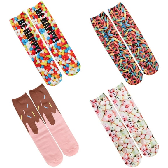 4 pair Mens Fun Patterned Dress Socks - Funny Novelty Crazy Design Cotton Socks,style:style2