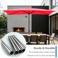 thumbnail image 6 of Abble 10x6.5ft Rectangular Patio Umbrella with Crank Handle, Outdoor Market Umbrella with 6 Sturdy Umbrella Ribs, Waterproof, Red, 6 of 9