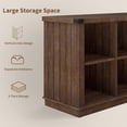 thumbnail image 6 of 8 Cube Bookshelf, Rustic Farmhouse Horizontal Bookcase, 2-Tier Wood Storage Organizer Cabinet, Long Freestanding Display Shelf for Living Room, Entryway, Office, 6 of 9