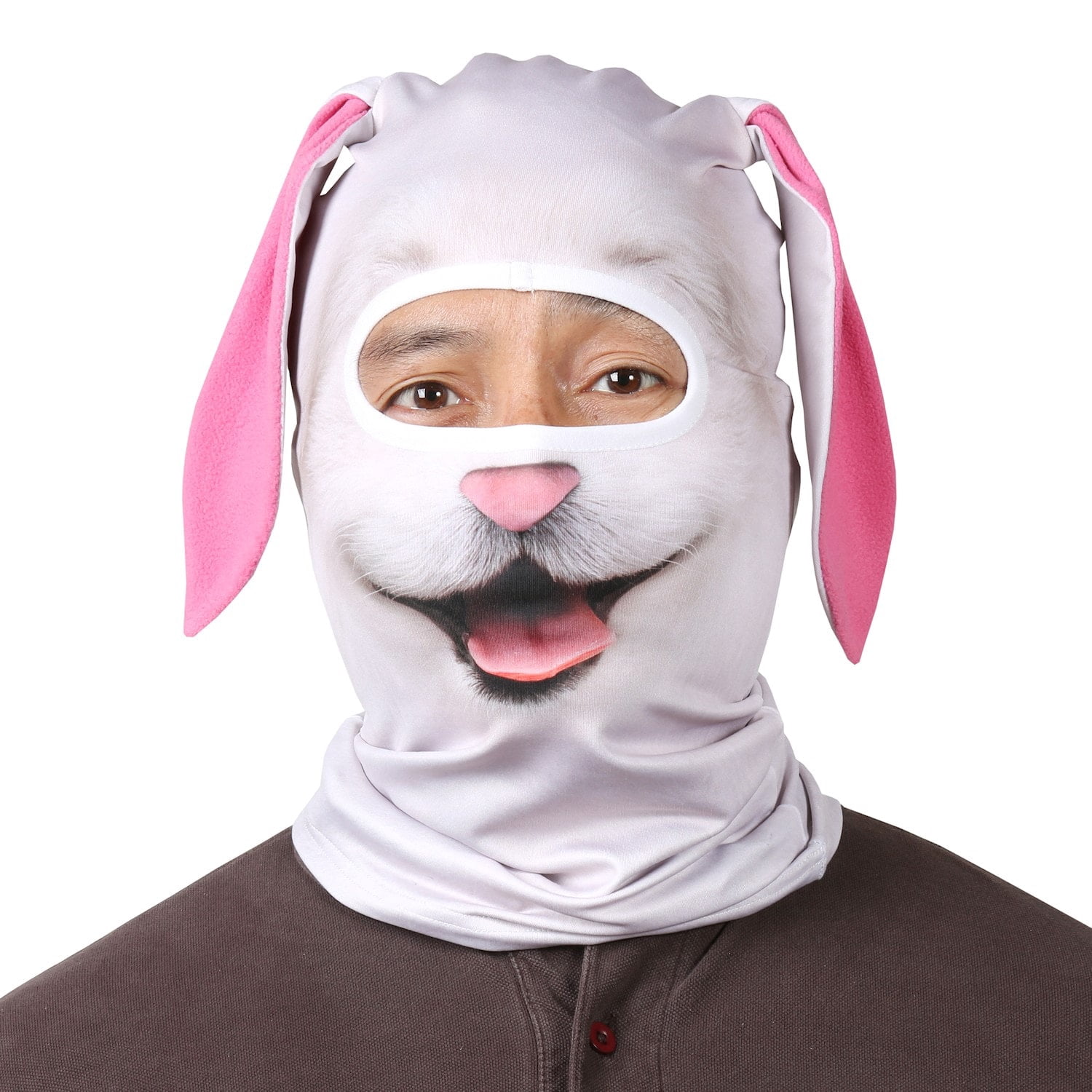 Beardowear Unisex Realistic Print Bunny Rabbit Head Balaclava Face