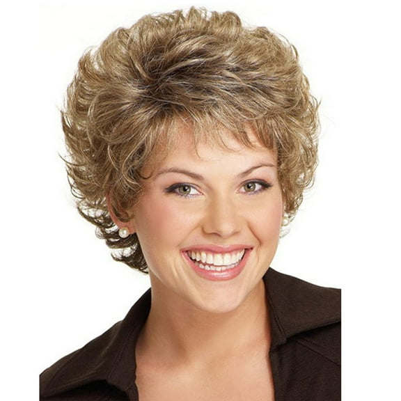 FRCOLOR Short Oblique Bangs Chemical Fiber Hair Cover Curly Hair Wig Stylish Headwear for Woman Girl (As Shown)