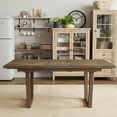 thumbnail image 4 of Guyou 55"-71" Extendable Dining Table, Farmhouse Rectangular Kitchen Table for 6-8 People, Solid Wood Rustic Dinner Table for Kitchen Dining Room, Natural, 4 of 11