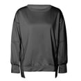 thumbnail image 3 of Siilsaa Womens Oversized Crewneck Sweatshirts Hoodies Fall Outfits Fashion Teen Girls Y2k Winter Clothes Grey,M, 3 of 4