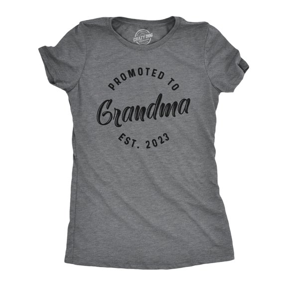 Womens Promoted to Grandma 2023 T Shirt Funny New Baby Family Grandmother Tee Womens Graphic Tees