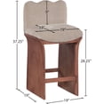 thumbnail image 6 of Meridian Furniture Shaw Beige Chenille Fabric Upholstered Counter Stool, 6 of 10