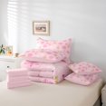 thumbnail image 6 of Erosebridal Snowflake Heart 7-Piece King Bedding,Pink Winter Pattern King Bed in a Bag,Pink Reversible, 6 of 7